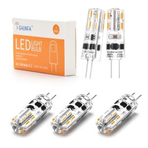 I-SHUNFA Ampoules LED G4 1,2W &agrave; Intensit&eacute; Variable Blanc Chaud 3000K AC/DC 12-24V Mini Ampoule LED pour Remplacer Les Ampoules Halog&egrave;nes 10W-15W G4 pour Cuisine,Hotte Aspirante,Bureau(Lot de 5) (LEDSTAR, neuf)