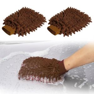 2Pcs Gant Lavage Voi ture,Gants de Toilette en Microfibre Chenille pour voitu re,Gant de Lavage Microfibre Chiffon de Nettoyage pour la Voiture, Gant de Nettoyage pour l'entretien de la Voiture, Kaki (LMINGMING, neuf)