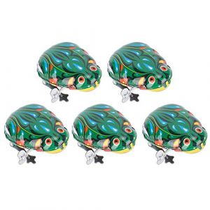Naroote Jouets &agrave; Remonter, Grenouilles Sauteuses 5 Pi&egrave;ces Grenouilles &agrave; Ressort M&eacute;canique Jouet Grenouilles Jouet Grenouilles Sautantes en M&eacute;tal Vert Jouets &agrave; Remonter pour Chat Chien (sunborui-EU, neuf)
