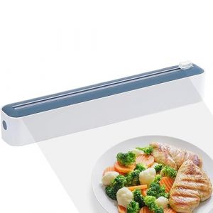 Alovez Distributeur de Film,Boîte de Découpe de Film Plastique, Rangement Papier Alu Et Film Alimentaire,Distributeur de Film Plastique avec Cutter,Dérouleur Film Alimentaire pour Cuisine (Bleu) (hexiaolonglong, neuf)