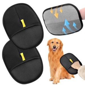 2 Pièces Gant Poil Chat Double Face, Gant Antistatique pour enlever Les Poils d'animaux, Enlève Poils Animaux Magique Réutilisable pour Canapé, Meubles, Tapis, Siège Auto (Princess Qing, neuf)