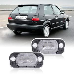 Lot de 2 &eacute;clairages de plaque d'immatriculation LED SMD Canbus pour Volkswagen Golf MK2 II 1983-1992 J/etta II MK2 1984-1991 Seat Toledo MK1 1991-1999 Blanc LED Tag Lamp 191943167 (ShenShengJiDian, neuf)