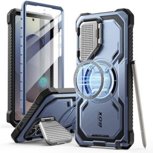 i-Blason Coque pour Samsung Galaxy S25 Ultra MagSafe avec Support Couvercle Caméra & Protection d’Ecran Intégré [Protection Robuste Militaire] (Armorbox) Coque Magnétique pour S25 Ultra, Bleu (SUPCASE & i-Blason Store, neuf)
