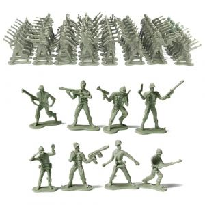 Larfraecy Ensemble de Jeu Militaire de 100Pcs Soldat Militaire Jouet Soldats en Plastique Figurines Militaires et Accessoires d'Équipement d'Arme pour Combat Militaires Petits Soldats (Vert) (XMNBPLUS, neuf)