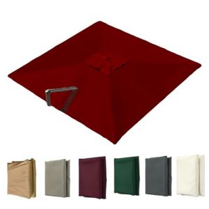 VLKLPZAHAK Auvent De Remplacement pour Parasol Déporté Carré De 3 M, Toile De Rechange pour Parasol De Jardin Extérieur, Housse De Rechange 8 Baleines Protection UV(Burgundy,3x3m (9.8x9.8ft)) (xuyuhenghe, neuf)
