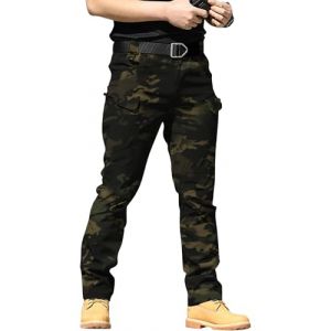YAOBAOLE Pantalon Tactique Homme Pantalons Treillis Homme Pantalon Cargo Pantalons de Travail Extensible Camouflage Nuit L (YBLfashion, neuf)
