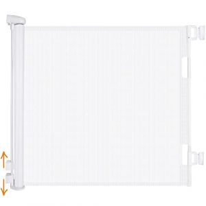 iMoebel Barrière de Sécurité Rétractable 0 à 140cm pour Bébés et Chiens Barrière de Securité Escalier 85 cm de Haut, Barrière Sécurité Enfant Relocalisable et Enroulable, Blanc (YI-QING-DEAL, neuf)