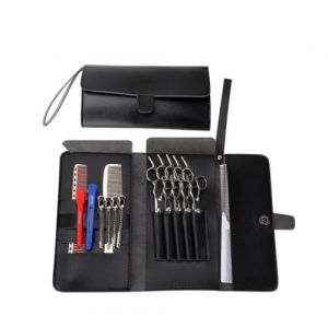 Sac &agrave; Ciseaux Coiffure en Cuir,Sac &agrave; Ciseaux Coiffure en Cuir Pochette de Coiffure Portable Pochette &agrave; Ciseaux pour Coiffeur,Sac &agrave; Outils pour Ciseaux de Salon Professionnel (YHESUBZ, neuf)