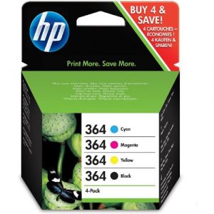 HP 364 Black Cyan Magenta Yellow Ink Cartridge Combo Pack - N9J73AE (Tintenwunsch, neuf)