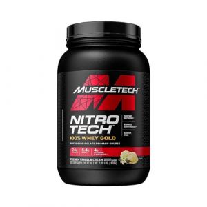 MuscleTech Nitro-Tech 100% Whey Gold, French Vanilla Cream (EAN 631656260090) - 908g (FITADIUM, neuf)