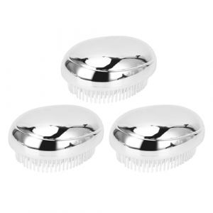 KUIDAMOS Brosse &agrave; Cheveux en Forme D'&oelig;uf, plaqu&eacute; Argent, Brosse D&eacute;m&ecirc;lante Douce pour les Types de Cheveux, Peigne &agrave; Portable pour le Coiffage, 4 Pi&egrave;ces (Fanaod-EU, neuf)