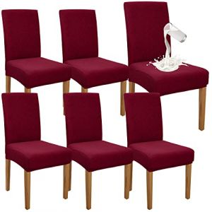 Granbest Lot de 6 housses de chaise de salle à manger imperméables de qualité supérieure - Élastiques à haut dossier - Pour salle à manger, protection de chaise amovible pour cuisine, fête, hôtel - (Granbest Shop, neuf)