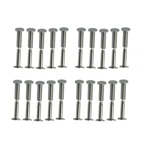 G&eacute;n&eacute;rique WNJun 20 Pi&egrave;ces Double Rivets Tubulaires, Chicago Rivet, pour Cuisine Hachoir Couteau Poign&eacute;e Rivets De &Agrave; T&ecirc;te Plate, (Couleur : Stainless Steel) (WANG-NUANJUAN, neuf)