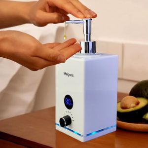 Chauffe-huile pour massage, chauffe-huile de massage, chauffage d'huiles corporelles pour spa, avec deux distributeurs d'huile, température réglable (blanc) (Fast Media Ships From USA, neuf)