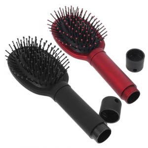 HAMPPLIES 2 pi&egrave;ces Bo&icirc;te de Rangement pour Peigne Multifonction Compartiment Secret Dissimul&eacute; Mallette Plastique Portable pour Accessoires Cheveux Rouge et Noir Compact (Chfaan, neuf)