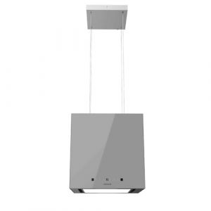 Cecotec Hotte Aspirante 44cm &icirc;lot Carr&eacute; Bolero Flux Cct 448000 Glass Grey A++. Finition Verre Gris, Aspiration 800M3/H, Moteur 210W, 3 Puissances, Filtre Charbon (Cecotec, neuf)