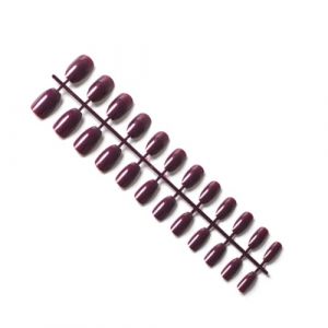 QUXVUIS 24 Pi&egrave;ces Court Ballerine S&ucirc;r R&eacute;sistant Pour Aux Rayures Presse sur Ongles Style Fran&ccedil;ais DIY Personnalit&eacute; &Eacute;l&eacute;gante Acrylique Ongles , 12 violet (ataloger, neuf)