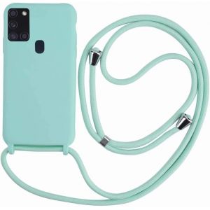 Ququcheng Coque Compatible avec Samsung Galaxy A21S,Collier pour &Eacute;tui Colliers de cellulaire Corde Silicone avec Cordon Case TPU Bumper pour Samsung Galaxy A21S-Vert (Ququcheng, neuf)