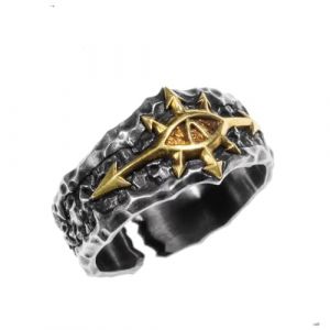 LAOYEFACAI Bague Homme mat en Argent Sterling 925 œil D'Horus Bague Ouverte Vintage Gothique Hommes Bagues (6) (chaozhouwanshishun, neuf)
