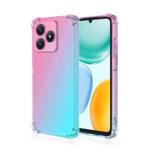 RankOne Coque de T&eacute;l&eacute;phone Convient pour Honor X5C Plus (6.74" inches) Transparent TPU Silicone D&eacute;grad&eacute; de Couleur Case - Rose Vert (Rankone, neuf)