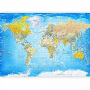 Papier peint murando intissé 350x256 cm Décoration Murale XXL Poster Tableaux Muraux Tapisserie Photo Trompe l'oeil XXL Carte du monde Continente k-A-0109-a-a (murando, neuf)