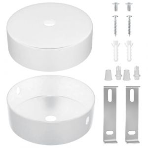 URHRHU Cache Fil pour Lustre Lot de 2 Baldaquin de Plafond Blanc, 100 X 24mm Rosace Plafond Cache Fil, Lampe à Baldaquin, pour Salon, Couloir, Lustre de Cuisine [Classe énergétique G] (JUTong, neuf)