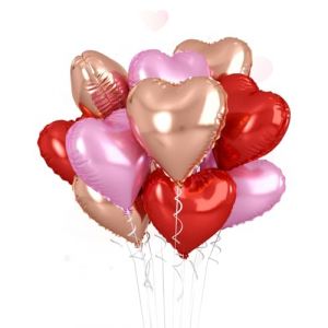 TPZORJX Ballon Coeur Roug 18 pcs, baudruche en Forme de Coeur, Ballons de Fleuret, Ballon Helium Coeur pour Anniversaire,Mariage,Saint Valentin,Douche de b&eacute;b&eacute;,d&eacute;coration de f&ecirc;te de No&euml;l - 3 couleurs (Sunlaxy OU, neuf)