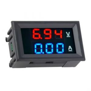 Advokingtap Voltmètre numérique LED double couleur DC 100 V 10 A, voltmètre et ampèremètre, fonction 2 en 1, bleu, rouge (chaohongai, neuf)