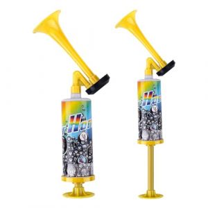 2PCS Mini Pompe à Main Air Corne CHUNLINLAODA-Cornes de Brume Corne de Brume Klaxon Sportif Son Fort Corne de Sports portative avec Pompe à Air pour Stade événements Sportifs Football Rug (Jaune) (YUNLETONG, neuf)