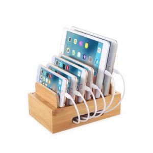 Support De Station De Charge, &eacute;tag&egrave;re De Chargement, Station De Charge pour Plusieurs Appareils, Station d'accueil en Bois pour T&eacute;l&eacute;phone Portable, Tablette Portable, Organisateur D'ordinateur, Bo&icirc;te (Alibet, neuf)