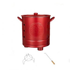 Bidons pour br&ucirc;ler les d&eacute;chets en plein air, incin&eacute;rateur pour papier avec couvercle, poubelle en acier inoxydable pour br&ucirc;ler de vieux billets, documents et cartes. (rouge, 29 cm) (Yajuer Home, neuf)