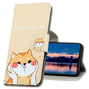 MRSTER Coque pour Huawei Y6 2019, Coque en Cuir Huawei Y6 2019, &Eacute;tui T&eacute;l&eacute;phone Huawei Y6 2019, Motif Color&eacute; Imprim&eacute; Housse pour Huawei Y6 2019. XC1 Shiba Inu (MRSTER, neuf)