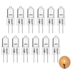 TASSFROO 12 Ampoules Halog&egrave;nes G4, Dimmable Blanc Chaud Halogen Leuchtmittellampe de four G4 10W 12 V Ampoule Halog&egrave;ne 10 W &agrave; Capsule Plafonnier Halog&egrave;ne Dimmable Lustre pour Lampe de four Plafonnier (Zifukeji, neuf)