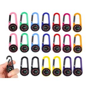 Abiyou Boussole de Camping Color&eacute;e, Multicolore Boussole Randonn&eacute;e, Mousqueton Multifonction avec Boussole, Mini Mousqueton Multifonction avec Boussole,pour L'ext&eacute;rieur,Randonn&eacute;e,Camping(10 Couleurs) (Abiyi, neuf)