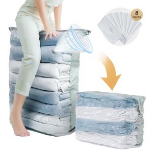 TAILI Sac sous vide vetement aspirateur Cube (80 * 100 * 38 cm), 8 PCS Housse de rangement Gain de Place sac de rangement pour Couettes, Vêtements, Oreillers (TAILI Store, neuf)