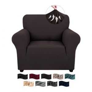 CYCMACO Housse Fauteuil 1 Place avec Accoudoirs, Jacquard Housse Canape Extensible, Universelle Sofa Cover Antidérapante, Couvre Canapé pour Chiens Et Chats Animaux, Lavable, Café (CYCMACO, neuf)