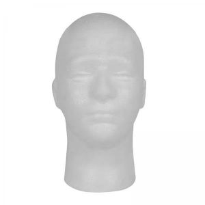 JAYIOLA 3x Tête de Perruque En Polystyrène pour Homme Tête de Mannequin Tête de Mannequin Blanc Perruques Légères Modèle D'affichage Chapeaux Lunettes Bandeau (QiuJQiu, neuf)
