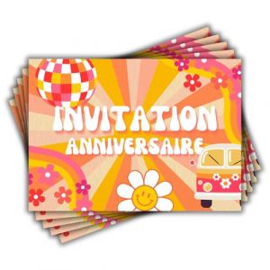 Magik Moments Kit Cr&eacute;ation Invitation Anniversaire Enfant &agrave; Gratter | Th&egrave;me Hippie | 10 Cartes avec Stickers, Enveloppes et Autocollants dor&eacute;s | Id&eacute;e Originale F&ecirc;te Anniversaire (Magik Moments&reg;, neuf)