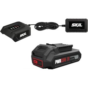 Skil Batterie Lithium-ION 20 V Max avec Chargeur 2,0 Ah et 1,0 A PWRCORE 20™ - Batterie de Rechange - Batterie d'outil - Batterie Compatible avec Tous Les Outils SKIL 20 V Max BC1E3133AA (MCT MultiChannelTrade, neuf)