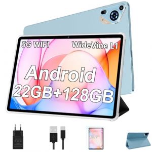 SKYEGG Tablette 10 Pouces Android 14 avec 22 GO + 128 GO (Extensible jusqu'&agrave; 1 to), Widevine L1, 8000mAh, 5G WiFi, GPS, Octa-Core, BT 5.0, Tablette Tactile avec &eacute;tui de Protection, Bleu (BONFO SP. Z O.O, neuf)