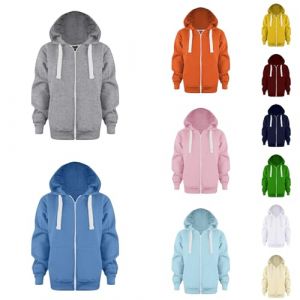 Dasongff Sweat Zipp&eacute; &agrave; Capuche Enfant Gar&ccedil;on Fille Zipp&eacute; Veste Surv&ecirc;tement Hoodie Couleur Unie pour Enfants Sweatshirt Hooded Mixte Enfant Manteau Full Zip Sweat-Shirt Sport Basics Unisex (ELECTRI, neuf)