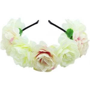 Bandeau floral, bandeau &agrave; fleurs, couronne de fleurs, bandeaux &agrave; fleurs, couronne de fleurs for femmes, for f&ecirc;te de mariage, guirlandes florales, couronne de cheveux, bandeaux floraux(Beige snow pink) (YxsyGs, neuf)