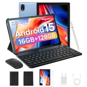 DOOGEE U10 (2025) Tablette Android 15, Tablette 10 Pouces 16Go RAM+128Go ROM(2To TF), GMS Tablette Tactile, WiFi 6, Widevine L1, 5060mAh, BT 5.0, 2 en 1 Tablette avec Clavier Souris- Bleu (ZIPPY GOODS S.R.L., neuf)