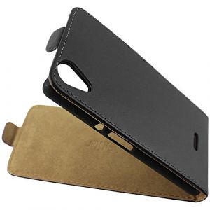 ebestStar - Coque Compatible avec Wiko Rainbow Lite 4G Etui Housse PU Cuir Rabat Ultra Fin (Ultra Slim Case), Noir [Appareil: 143 x 71.2 x 9mm, 5.0''] (ebestPro-fr, neuf)