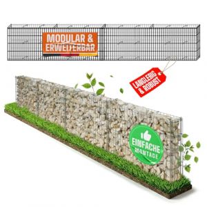 bellissa set pour mur-gabion - 95550 - mur-gabion, cages à pierres longueur réglable, kit évolutif- 232 x 10 x 40 cm (GartenAZ GmbH, neuf)