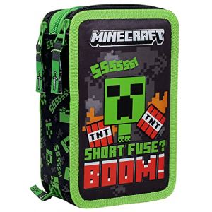 Clondo Trousse Scolaire Complète 45 Pièces pour Fan de Minecraft – Kit Créatif Triple Compartiment avec Stylos Gel Effaçables, Crayons 4.0 mm, Feutres – Idée Cadeau Vert et Noir (clondo, neuf)