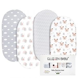 GLLQUEN BABY Lot de 4 draps-housses pour lit de bébé - Protège-matelas pour parc, drap-housse pour berceau et couffin certifié Oeko-tex100 - Housse de matelas pour nouveau-né (Gllquen baby, neuf)