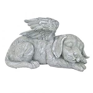 Qcwwy Statue Commémorative pour Animal de Compagnie, Statue Commémorative d'ange pour Animal de Compagnie, Statue D' en Résine pour Animal de Compagnie Endormi, Sculpture de (Aeuyweu, neuf)