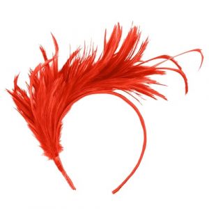 Chapeau bibi pour femme - Accessoires rockabilly - Chapeau avec voile - Bandeau - Pour fête du thé - Années 20 - Accessoire de cheveux (rouge F, taille unique) (♛. ThriVE (✈5-10 jours délai de livraison✈), neuf)