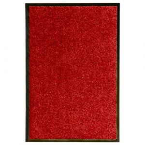 vidaXL Paillasson Lavable Tapis de Couloir Paillasson d'Entrée Tapis de Porte Tapis de Bienvenue Intérieur Extérieur Antidérapant Rouge 40x60 cm (KOZAK VIVI XP Kft., neuf)